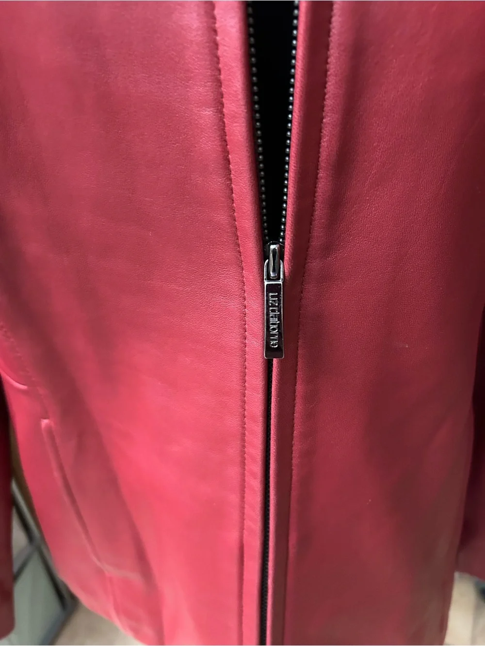 Liz Claiborne Genuine Leather Jacket Coral Pink XL